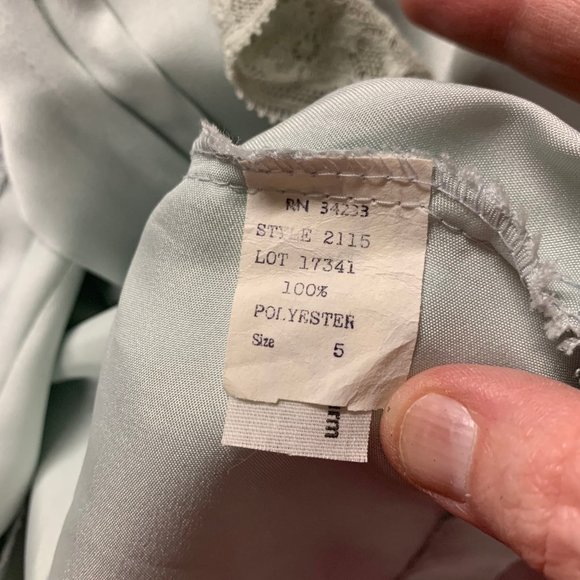 Vintage MJ Concepts in Sportwear Baby Blue Button Down Blouse Size 5 Ruffle Neck - Picture 7 of 10